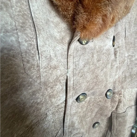 Men's Brown Fur Collar Coat - Picture 8 of 16